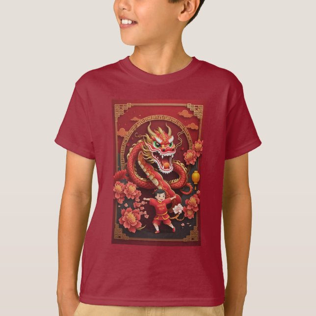 Chinese New Year 2024 Year of The Dragon Dance T-Shirt (Front)