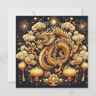 Chinese New Year 2024 Year of The Dragon Holiday Card