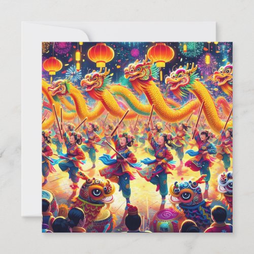 Chinese New Year 2024 Year of The Dragon Holiday Card