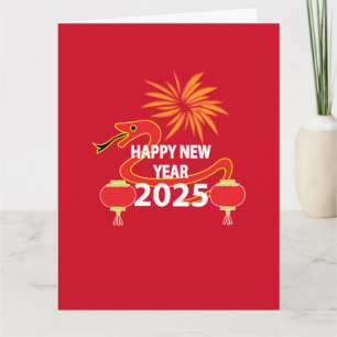 Chinese New Year 2025 Snake Chinese New Year  Card