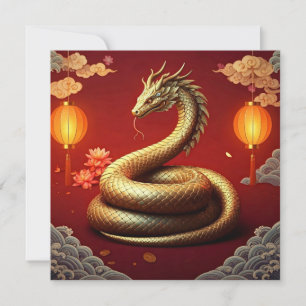Chinese New Year 2025 Year of The Snake Holiday Card