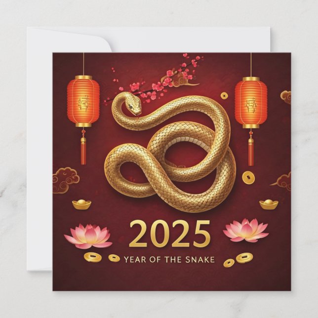Chinese New Year 2025 Year of The Snake Holiday Card (Front)