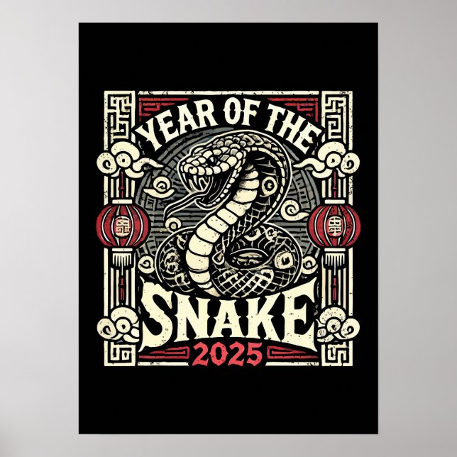 Chinese New Year 2025 Year of the Snake Lunar Year Poster (Front)