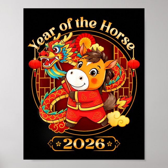 Chinese New Year 2026 Clothes Boys Girls Year Of T Poster (Front)