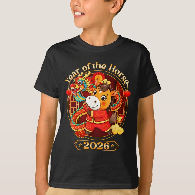 Chinese New Year 2026 Clothes Boys Girls Year Of T T-Shirt (Front)