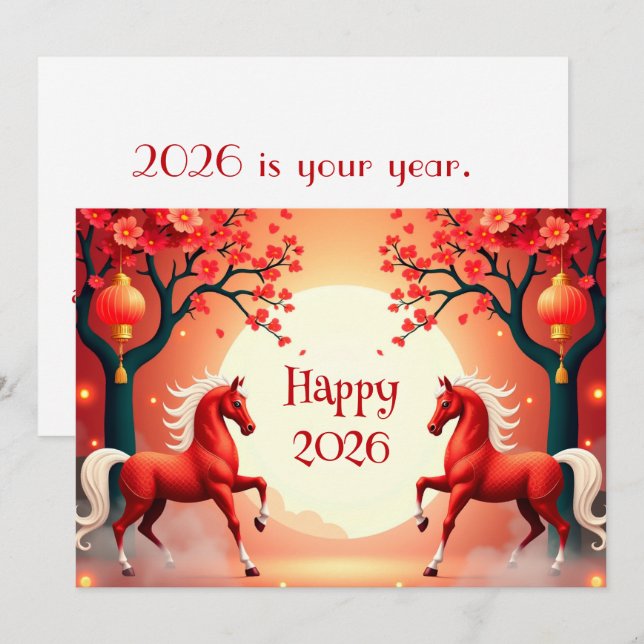 Chinese new year 2026 holiday card (Front/Back)