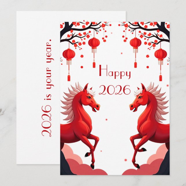 Chinese new year 2026 holiday card (Front/Back)