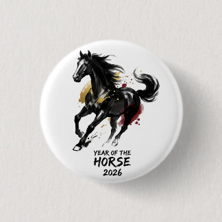 Chinese New Year 2026 Horse Art Button