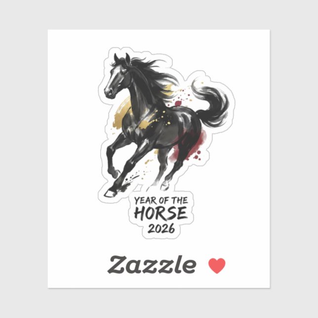 Chinese New Year 2026 Horse Art Sticker (Sheet)