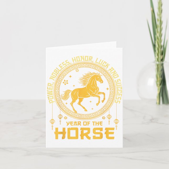 Chinese New Year 2026 Horse Happy Chinese New Year Card (Front)