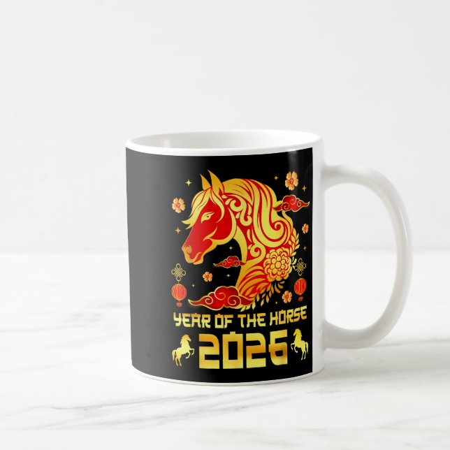 Chinese New Year 2026 Horse Happy Chinese New Year Coffee Mug (Right)