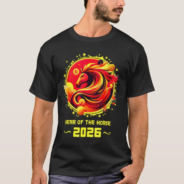 Chinese New Year 2026 Horse Happy Chinese New Year T-Shirt (Front)