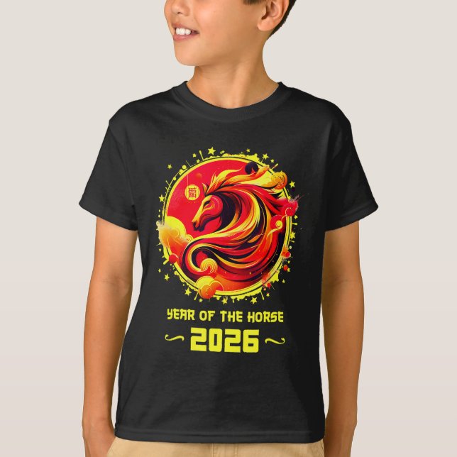 Chinese New Year 2026 Horse Happy Chinese New Year T-Shirt (Front)