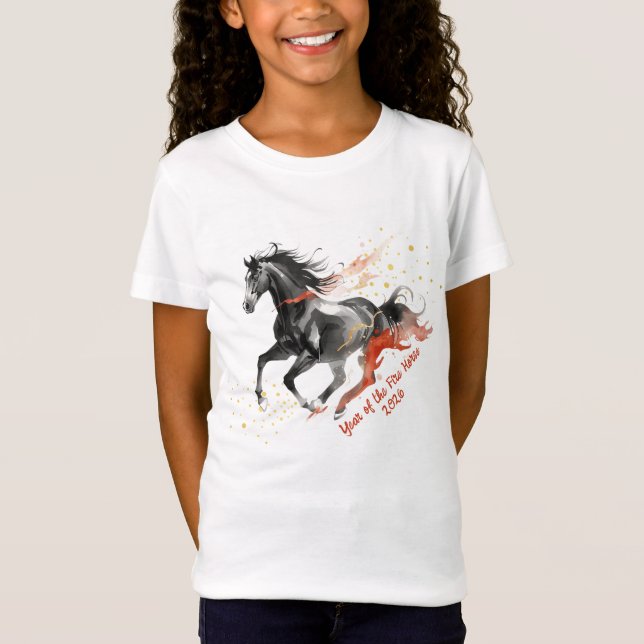 Chinese New Year 2026 Horse Ink New Year Party T-Shirt (Front)
