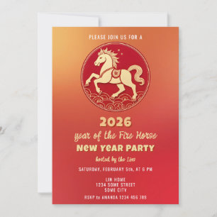Chinese New Year 2026 Horse New Year Party Invitation