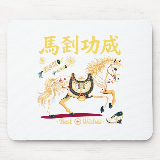 Chinese New Year 2026 Horse Red Lunar New Year Of  Mouse Pad (Front)
