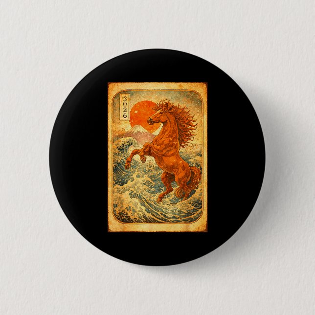Chinese New Year 2026 Of The Horse Lunar New Year  Button (Front)