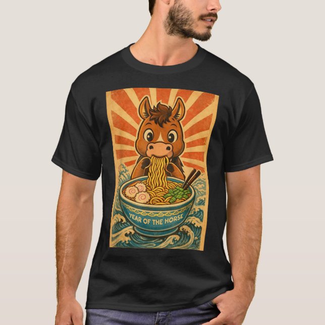 Chinese New Year 2026 Of The Horse Ramen Lunar New T-Shirt (Front)