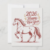 Chinese New Year 2026 Red Fire Horse Card (Front)