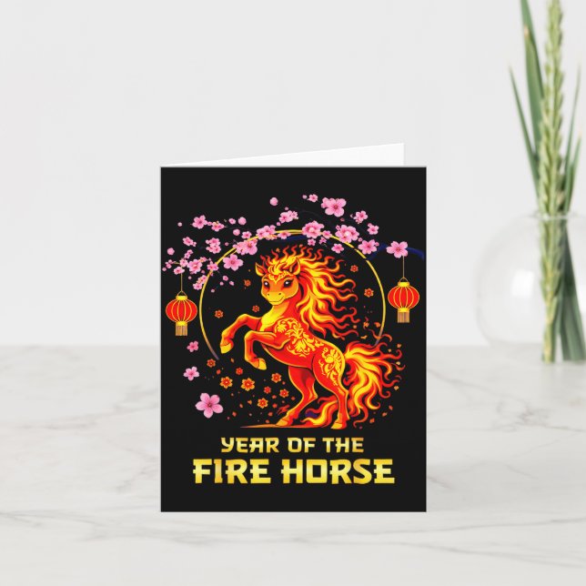 Chinese New Year 2026 Year Of The Fire Horse  Card (Front)