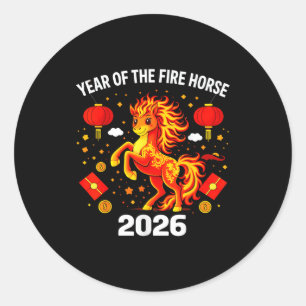 Chinese New Year 2026 Year Of The Fire Horse Classic Round Sticker