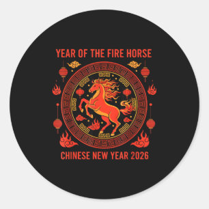 Chinese New Year 2026 Year Of The Fire Horse Classic Round Sticker