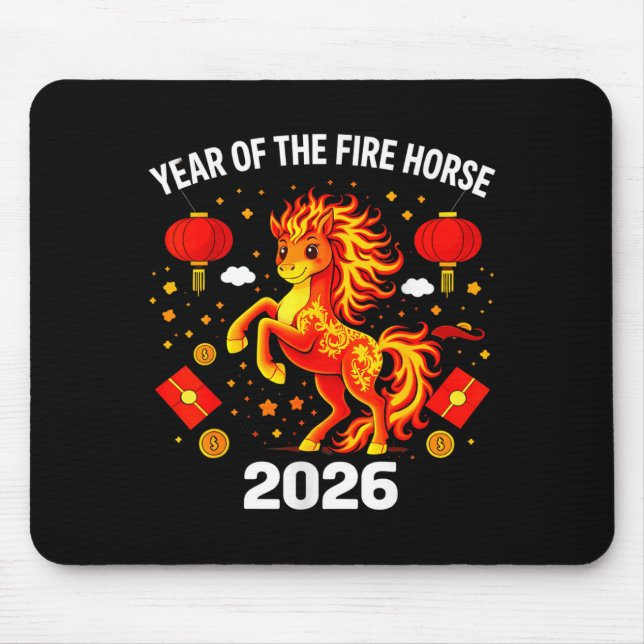 Chinese New Year 2026 Year Of The Fire Horse  Mouse Pad (Front)