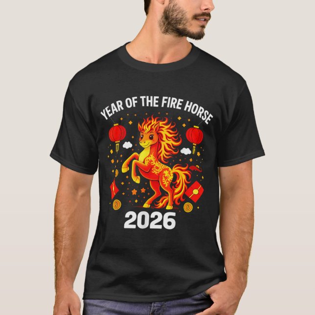 Chinese New Year 2026 Year Of The Fire Horse  T-Shirt (Front)