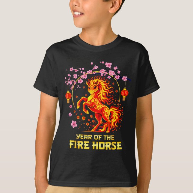 Chinese New Year 2026 Year Of The Fire Horse  T-Shirt (Front)