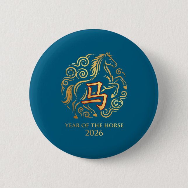 Chinese New Year 2026 Year Of The Horse 0  Button (Front)