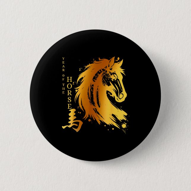 Chinese New Year 2026 Year Of The Horse  Button (Front)