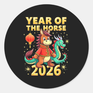 Chinese New Year 2026 Year Of The Horse Classic Round Sticker