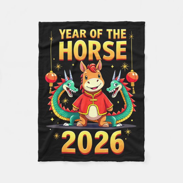 Chinese New Year 2026 Year Of The Horse  Fleece Blanket (Front)