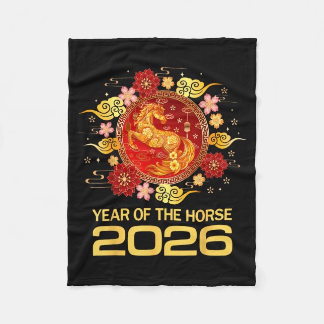 Chinese New Year 2026 Year Of The Horse  Fleece Blanket (Front)