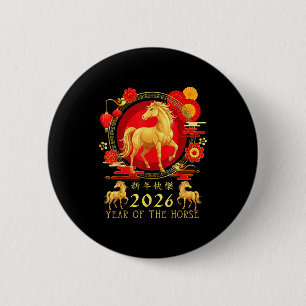 Chinese New Year 2026 Year Of The Horse For Women  Button