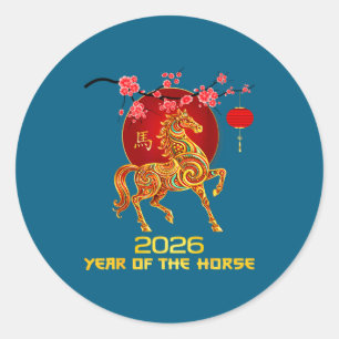 Chinese New Year 2026 Year Of The Horse For Women Classic Round Sticker