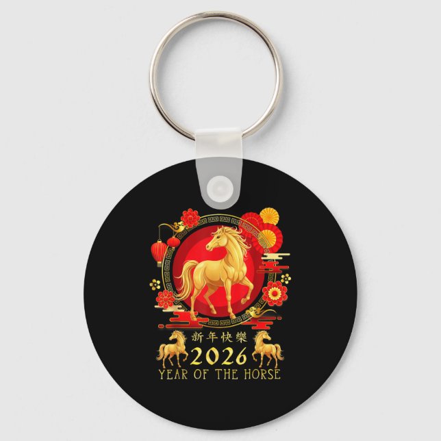 Chinese New Year 2026 Year Of The Horse For Women  Keychain (Front)