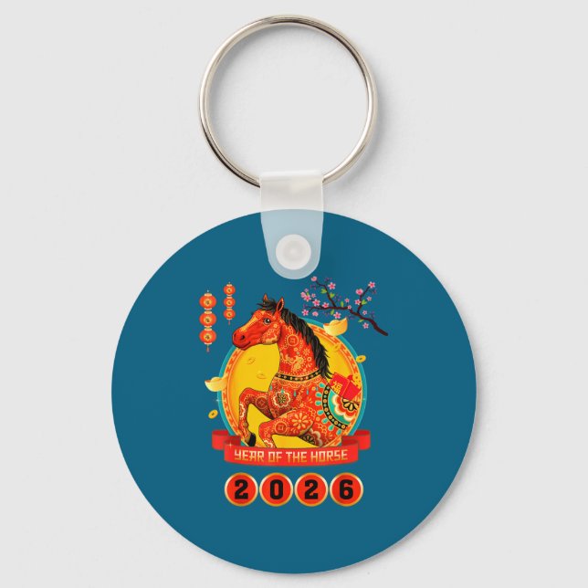 Chinese New Year 2026 Year Of The Horse Happy Luna Keychain (Front)