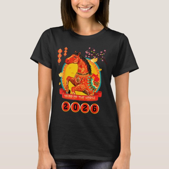 Chinese New Year 2026 Year Of The Horse Happy Luna T-Shirt (Front)