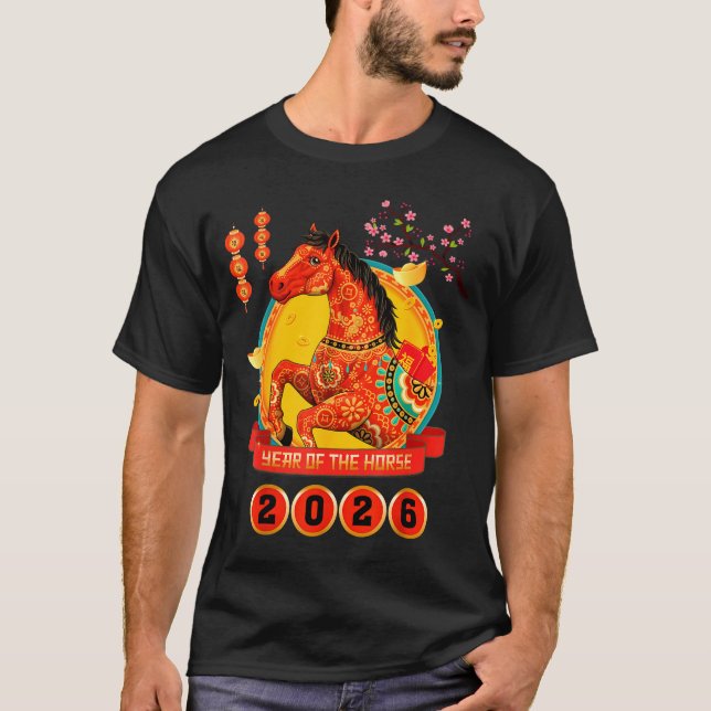 Chinese New Year 2026 Year Of The Horse Happy Luna T-Shirt (Front)