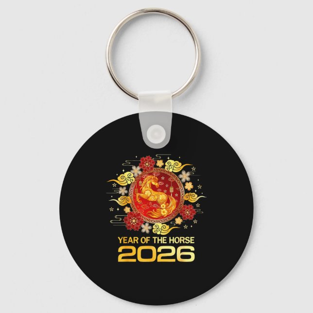 Chinese New Year 2026 Year Of The Horse Happy New  Keychain (Front)