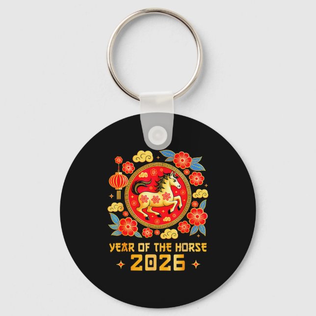 Chinese New Year 2026 Year Of The Horse Happy New  Keychain (Front)