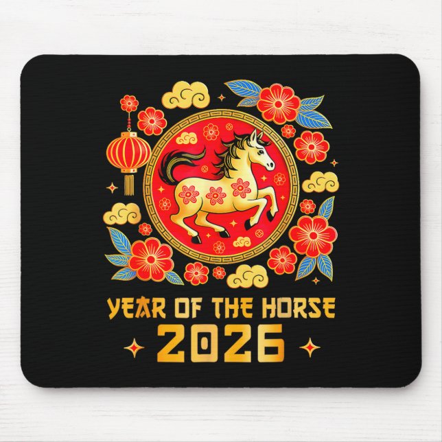 Chinese New Year 2026 Year Of The Horse Happy New  Mouse Pad (Front)