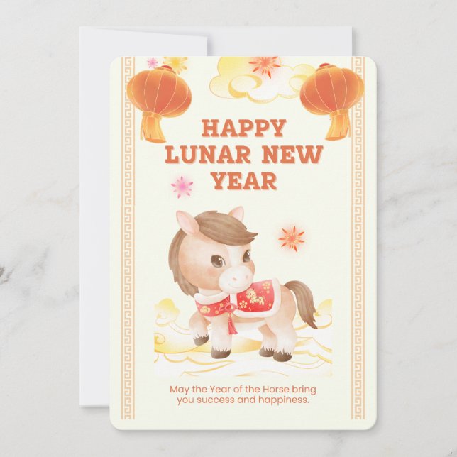 Chinese New Year 2026 Year of the Horse Holiday Card (Front)