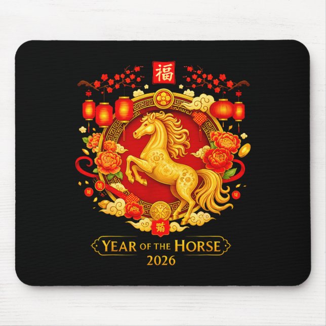 Chinese New Year 2026 Year Of The Horse  Mouse Pad (Front)