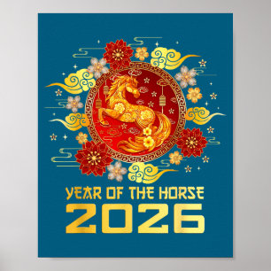 Chinese new year 2026 year of the horse poster