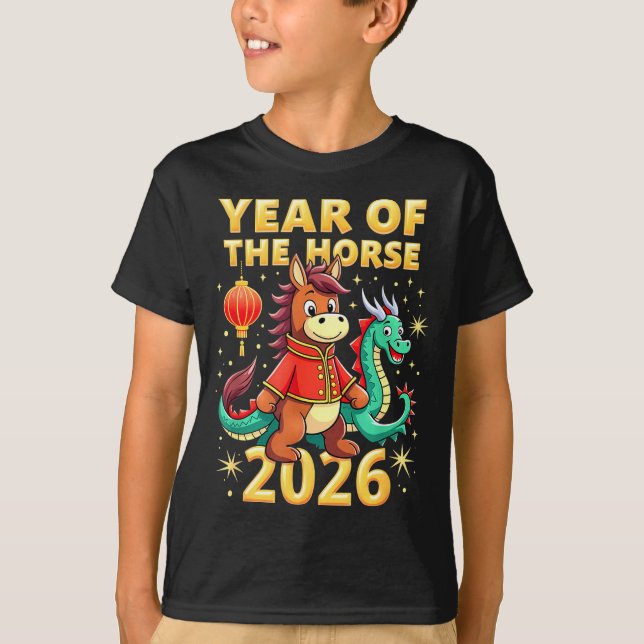 Chinese New Year 2026 Year Of The Horse  T-Shirt (Front)