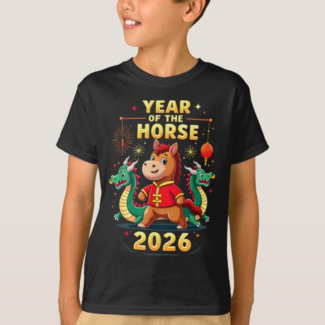 Chinese New Year 2026 Year Of The Horse  T-Shirt (Front)