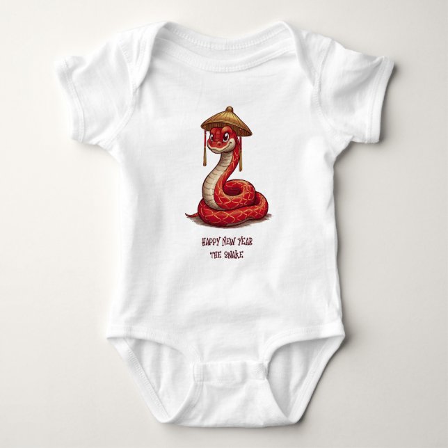 Chinese New Year, Baby Shirt, Snake  Baby Bodysuit (Front)