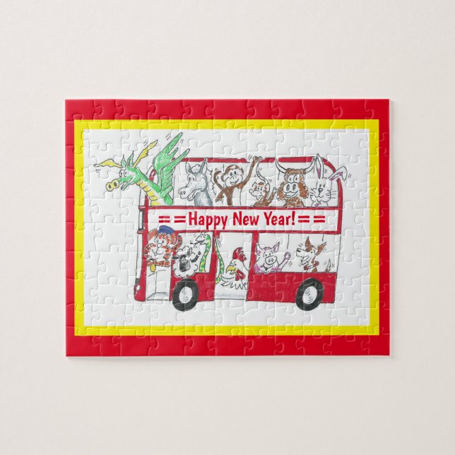 Chinese New Year Bus - Year of the Tiger  Jigsaw Puzzle (Horizontal)